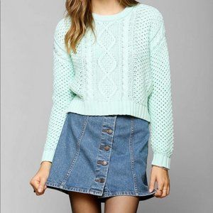BDG Mint Cable Knit Sweater - S